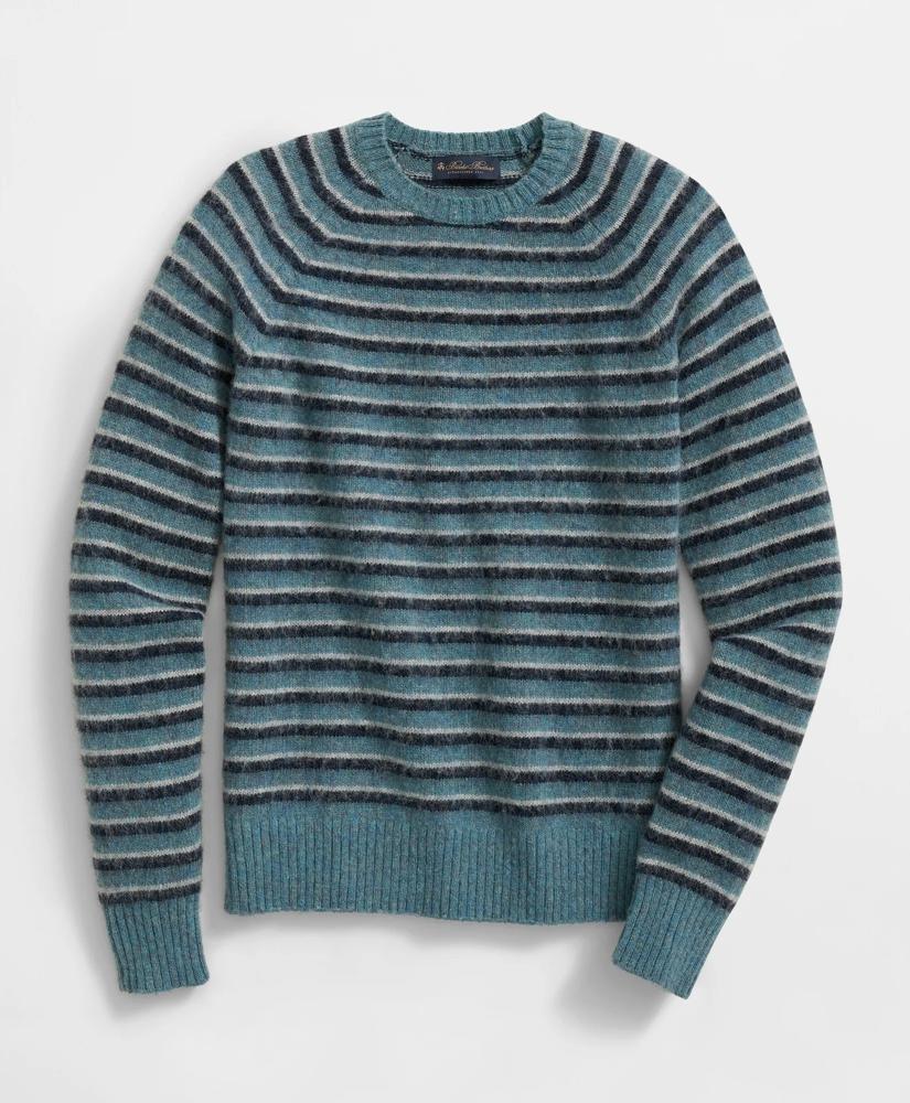 Brooks Brothers Crewneck Sweater in Striped Brush Wool