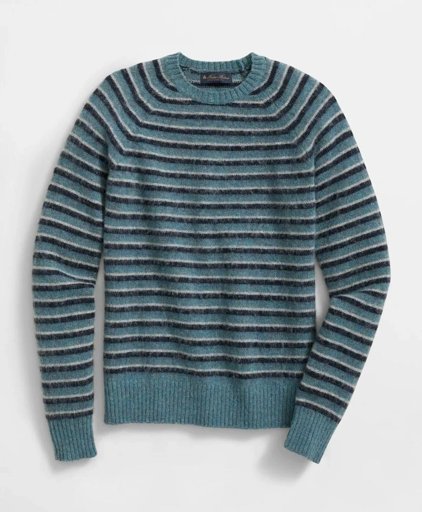 Brooks Brothers Crewneck Sweater in Striped Brush Wool 1