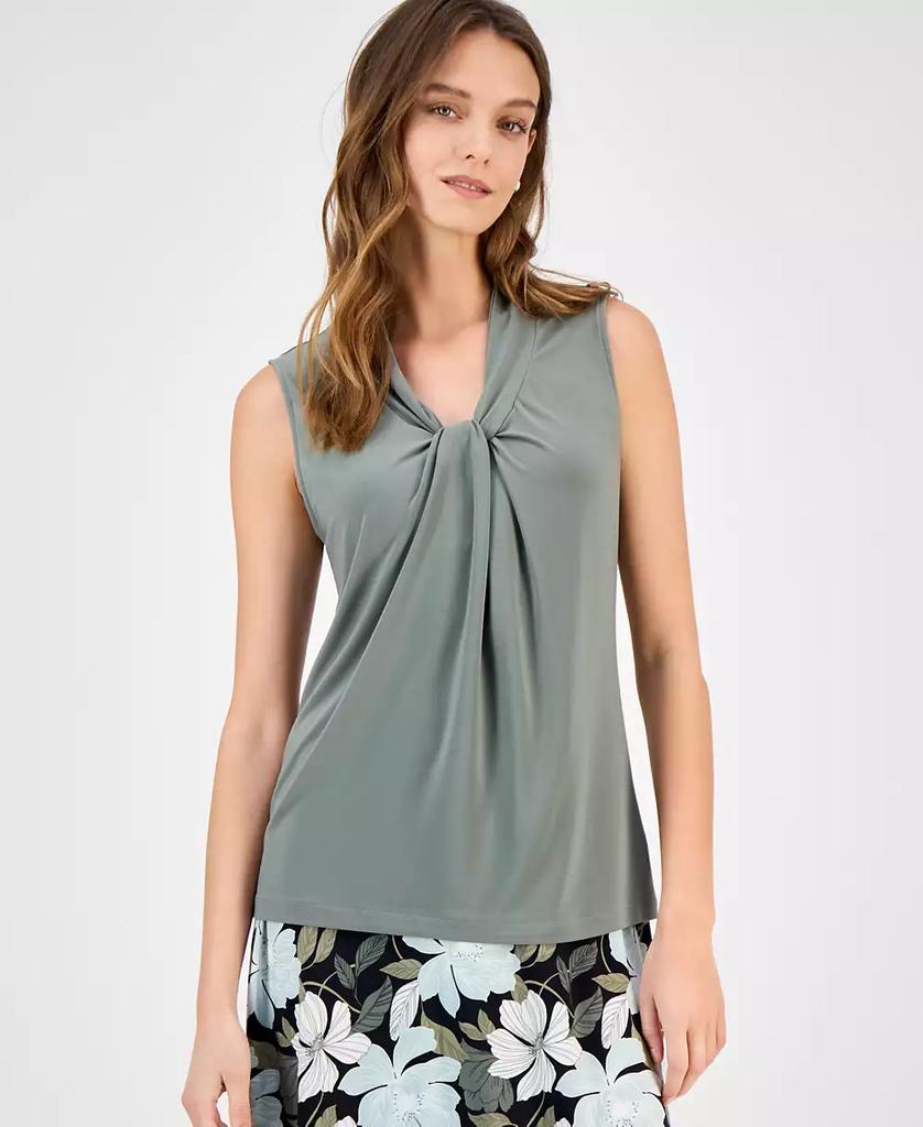 Kasper Women's Shimmer Twill Scoop-Neck Sleeveless Top