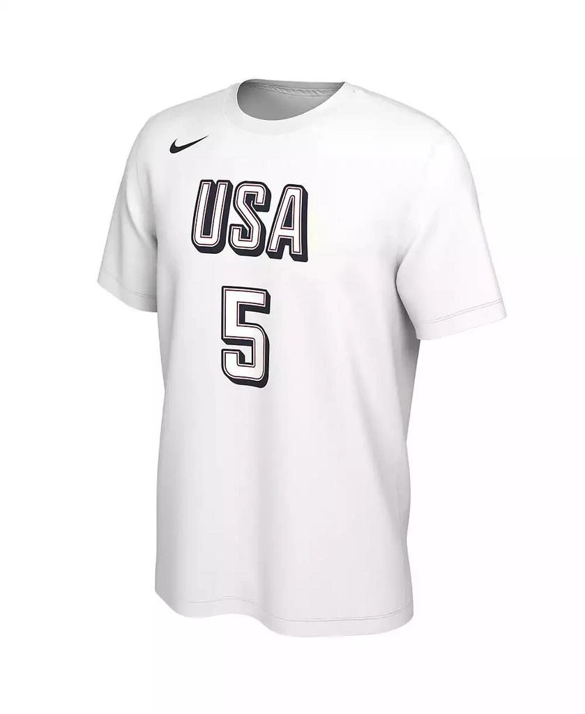NIKE Men's Anthony Edwards White USA Basketball 2024 Summer Olympics Name Number T-Shirt 2