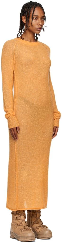 Acne Studios Orange Metallic Thread Maxi Dress 2