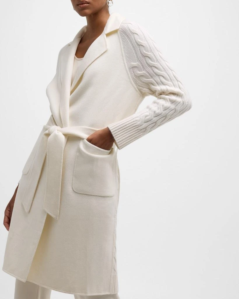 TSE Cashmere Double-Face Cable-Knit Cashmere Coat 8