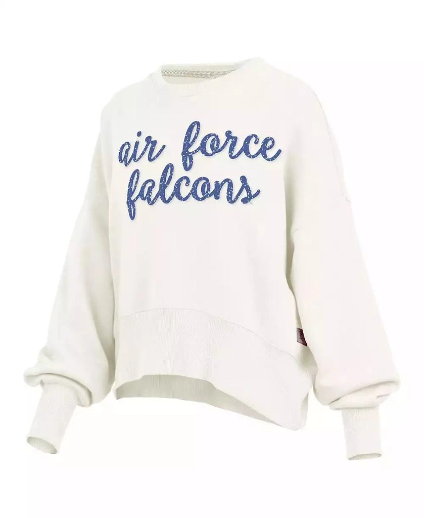 Pressbox Women
s Cream Air Force Falcons Oversized Chelsea Waist Length Pullover Sweatshirt 2