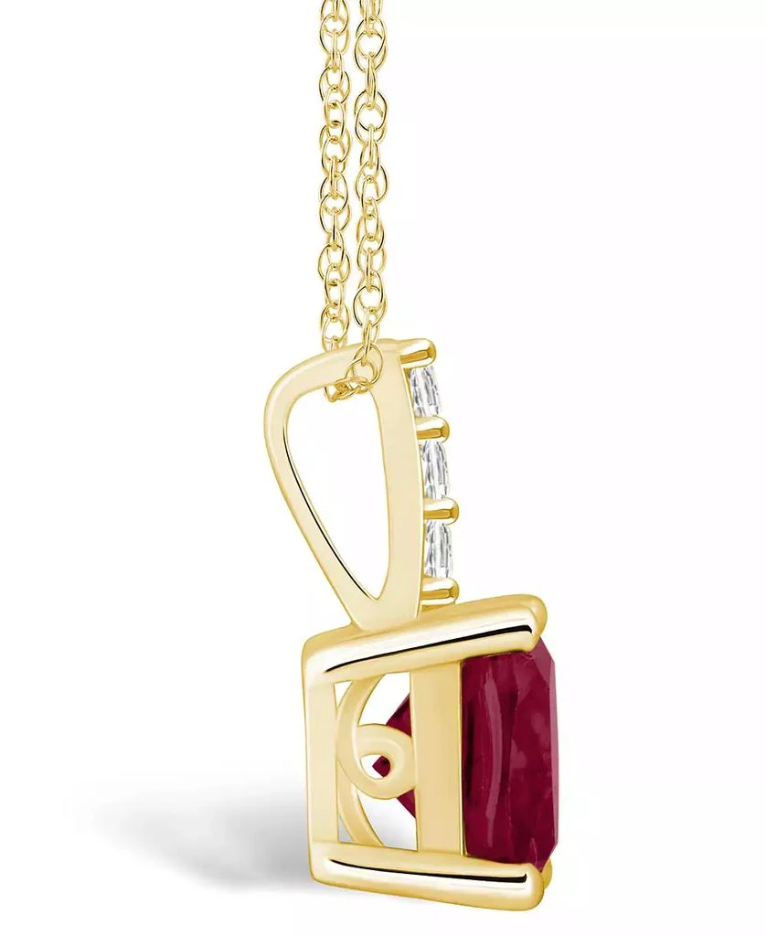 Macy's Garnet (2-3/4 Ct. T.W.) and Diamond Accent Pendant Necklace in 14K Yellow Gold 3