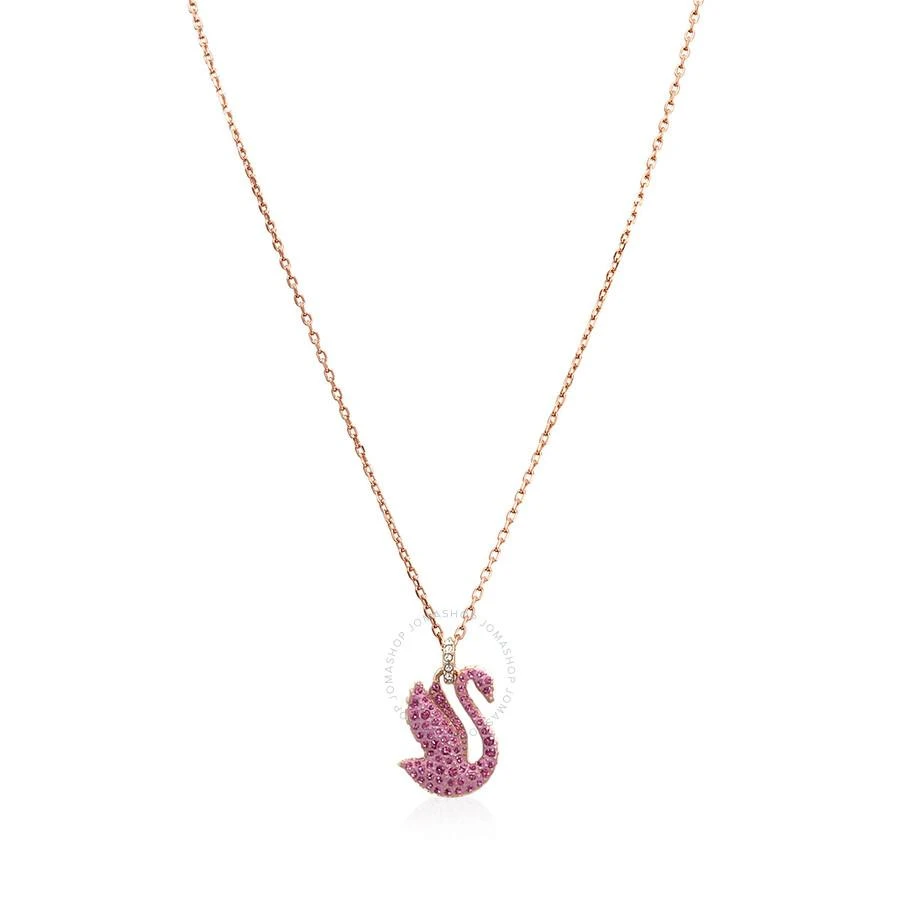 Swarovski Pink Rose Gold-Tone Plated Iconic Swan Pendant Necklace 1