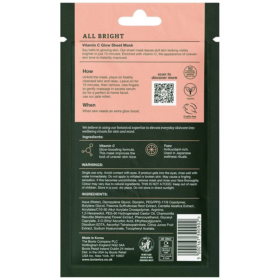 Botanics All Bright Vitamin C Glow Sheet Mask 2