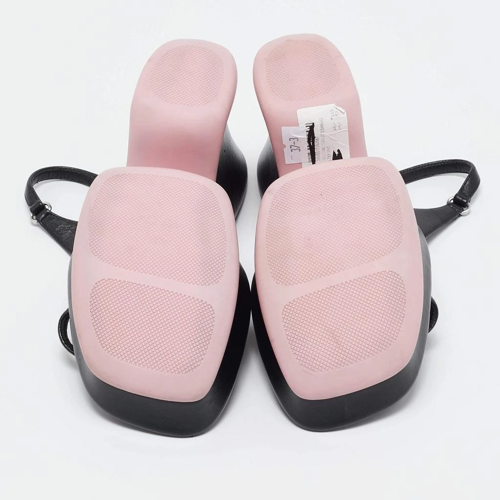 Stella McCartney Stella McCartney Black Faux Leather Shroom Slingback Sandals 37.5 6