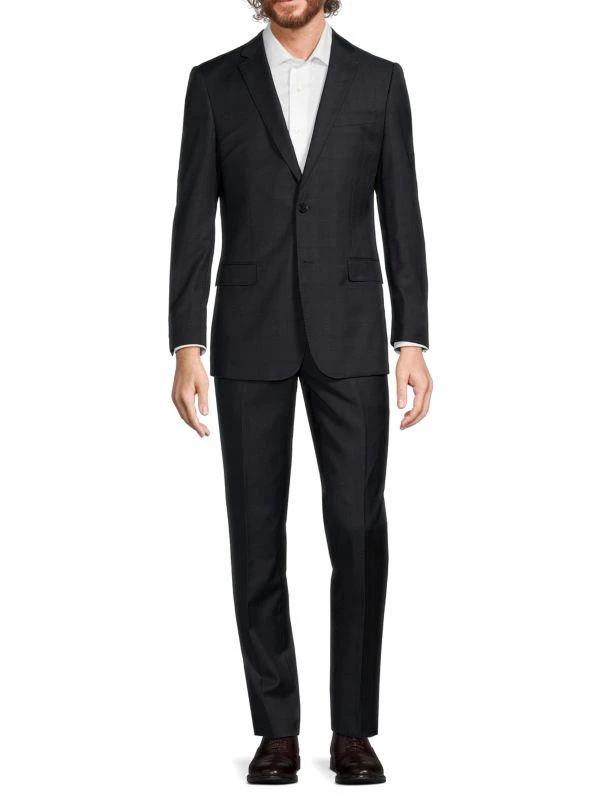 Cavalli Class by Roberto Cavalli Plaid Wool Slim-Fit Suit 1