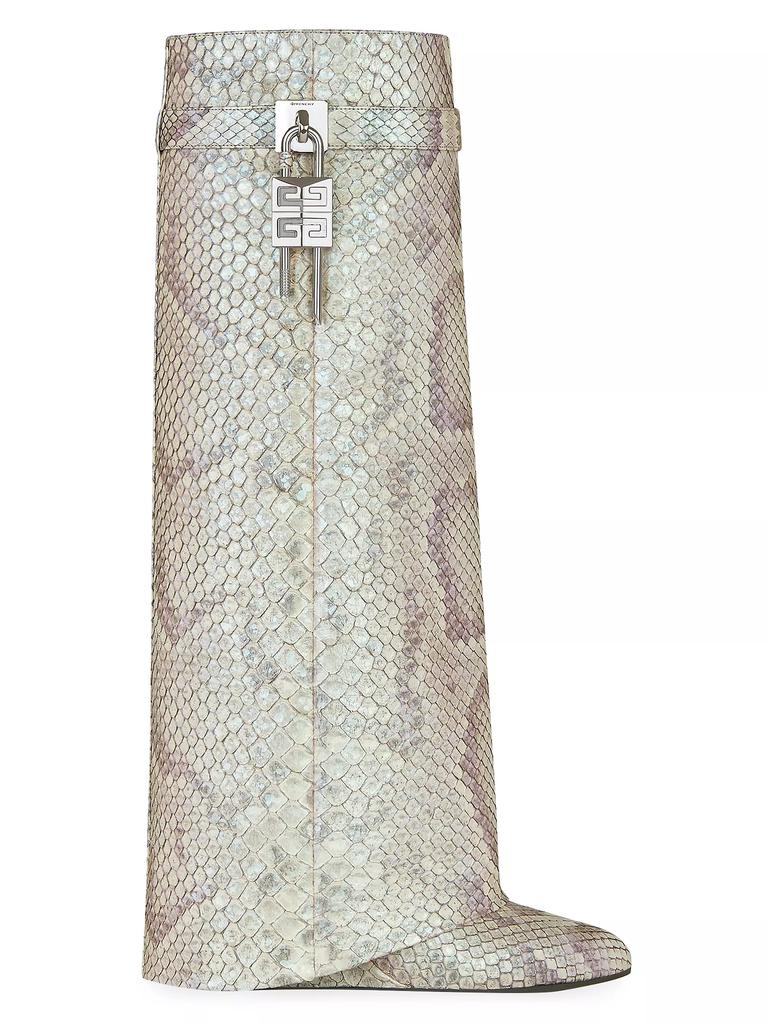 Givenchy Shark Lock Boots In Python With Pearl Effect