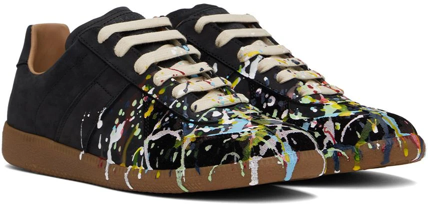 MAISON MARGIELA Black Paint Replica Sneakers 4