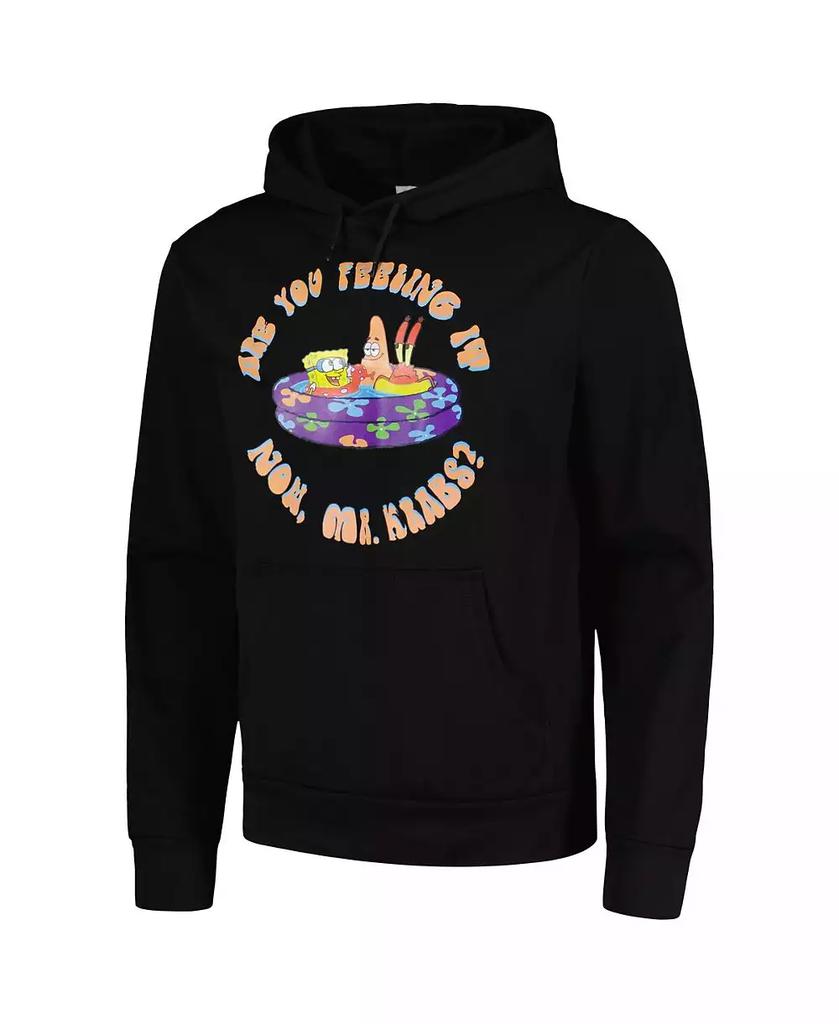 Mad Engine Men's and Women's Black SpongeBob SquarePants Team Up Pullover Hoodie