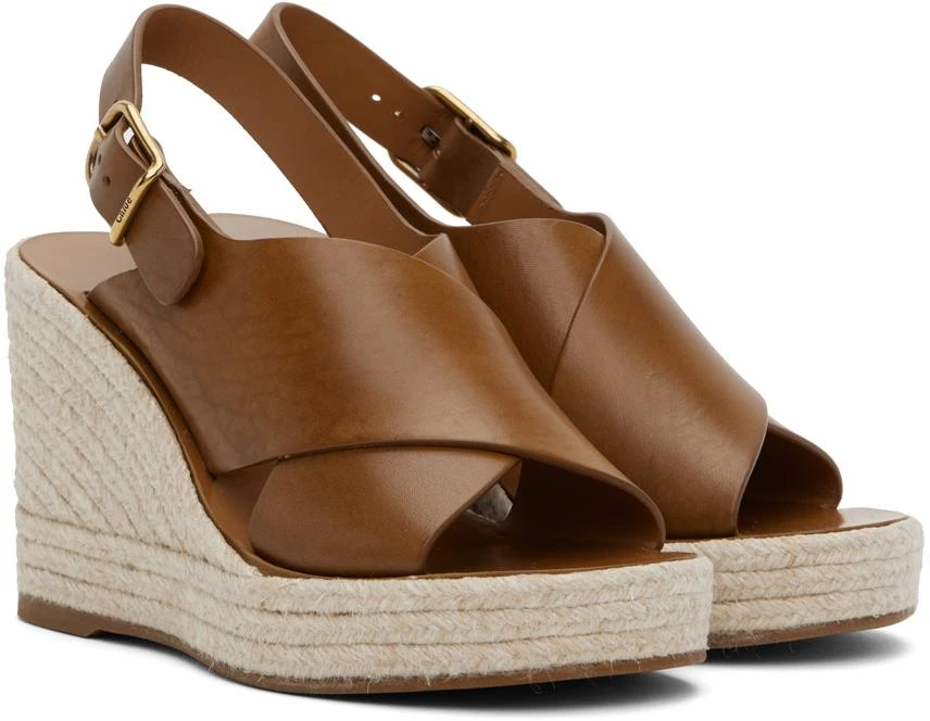Chloé Brown Pary Wedge Espadrilles 4