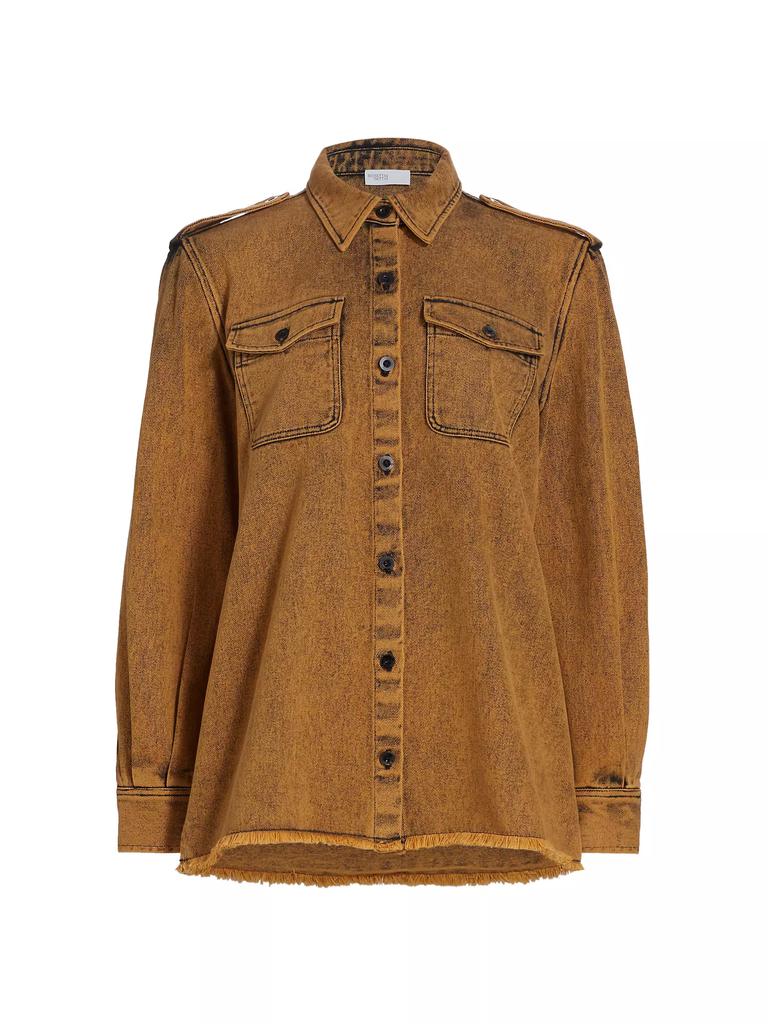 Rosetta Getty Acid-Wash Denim Cargo Shirt