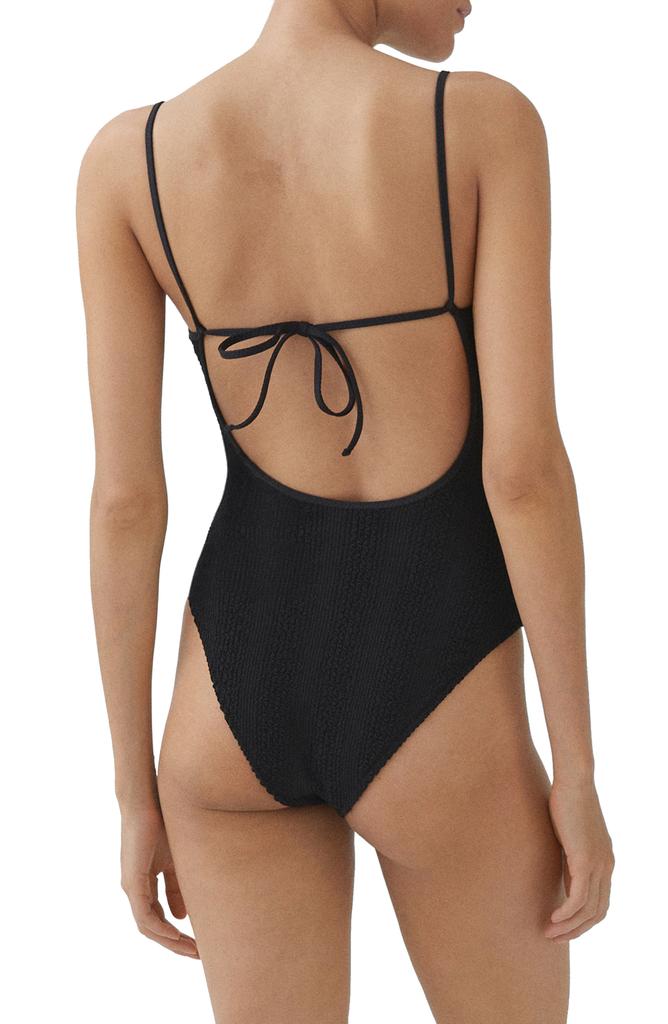 Mango Textured One-Piece Swimsuit