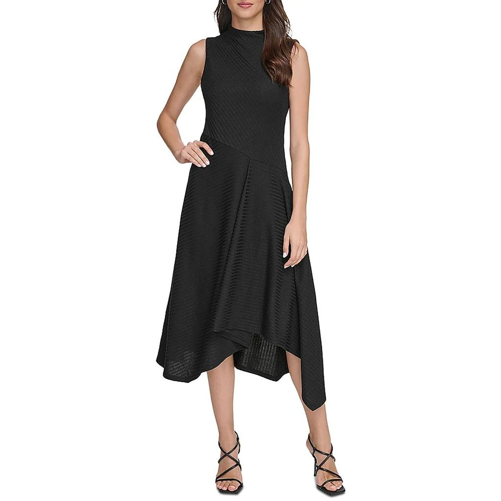 DKNY Womens Asymmetrical Sleeveless Sheath Dress 1