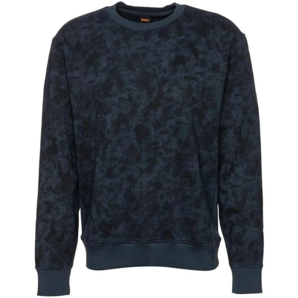Hugo Boss Men's We_CamoOver Printed Cotton Sweatshirt, Navy 1