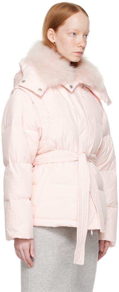 Yves Salomon Pink Quilted Down Jacket