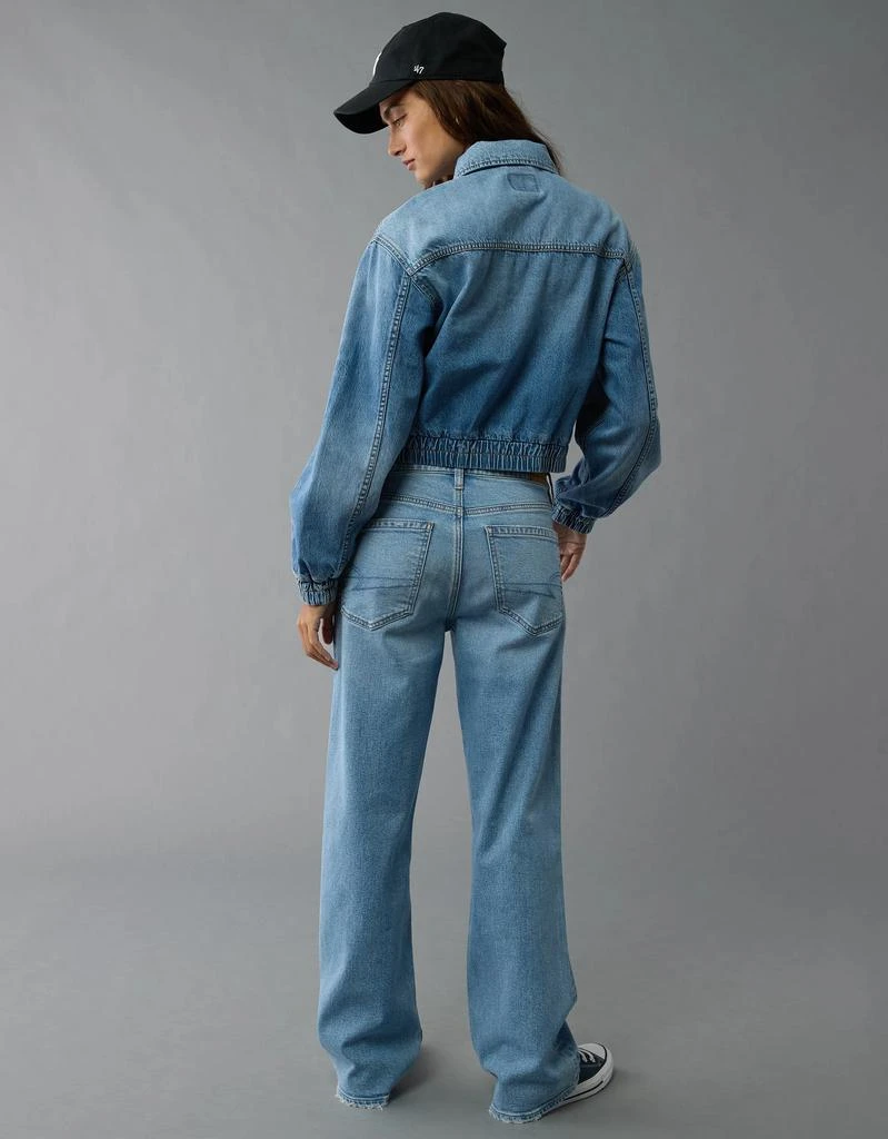 AE AE Cropped Zip-Up Denim Bomber Jacket 5