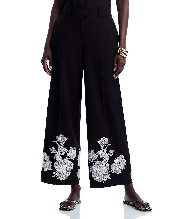 Tahari Isla Embroidered Ankle Pants