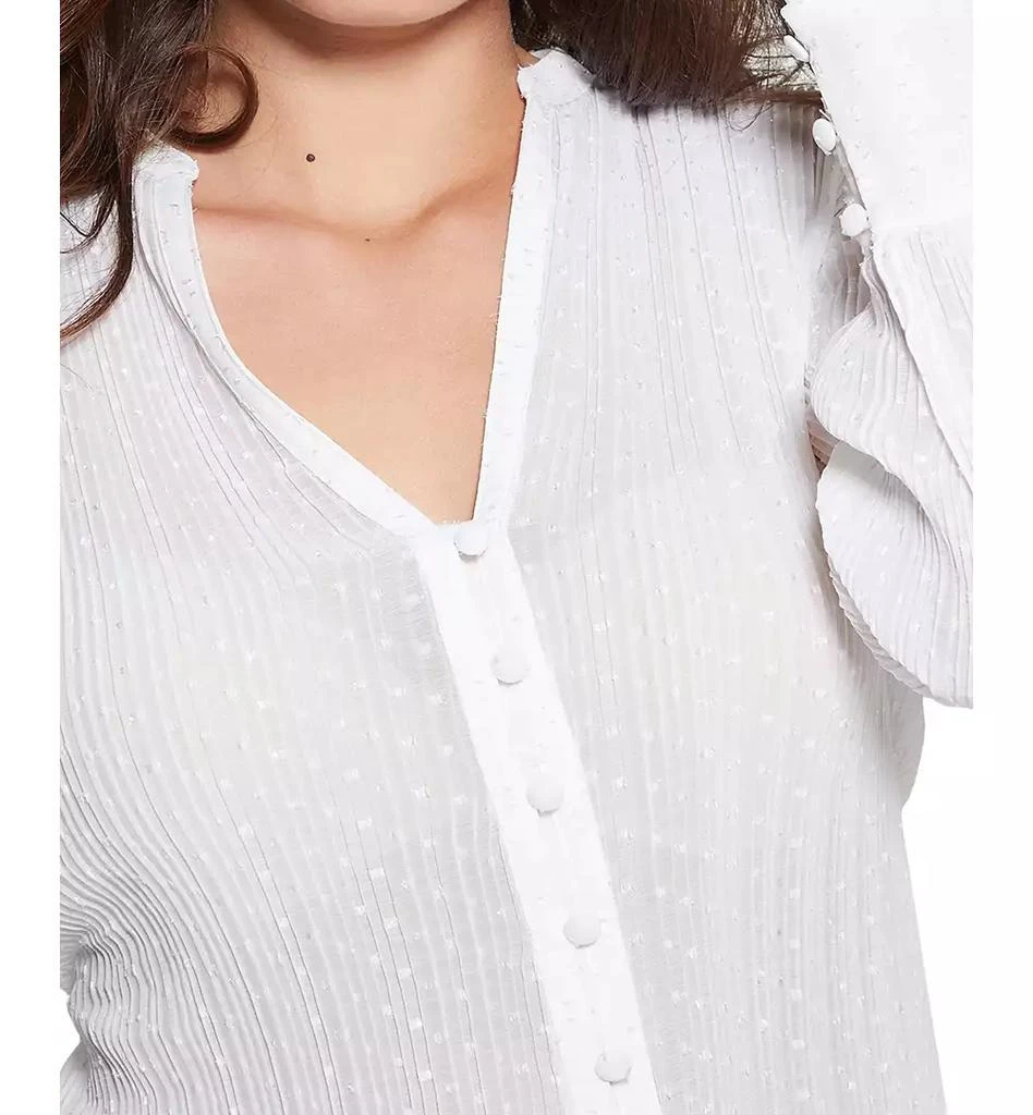 GUESS Women's Lisette Printed Long-Sleeve Tie-Front Top 3