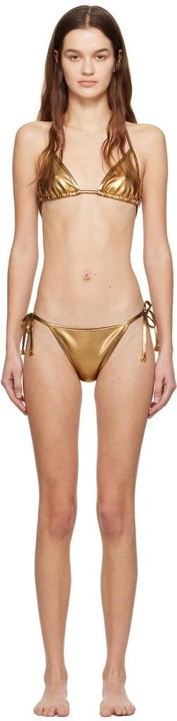 Balmain Gold Metallic Bikini 1