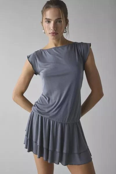 Motel Motel Lalana Boxy Drop Waist Tiered Mini Dress 1