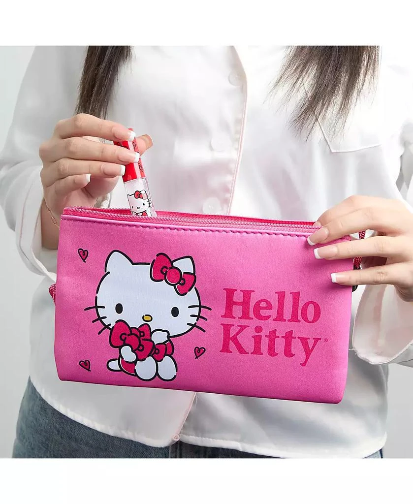 Hello Kitty Makeup Bag Official License, Pink Neoprene Zip Pouch for Travel, Sanrio Travel Gifts 2