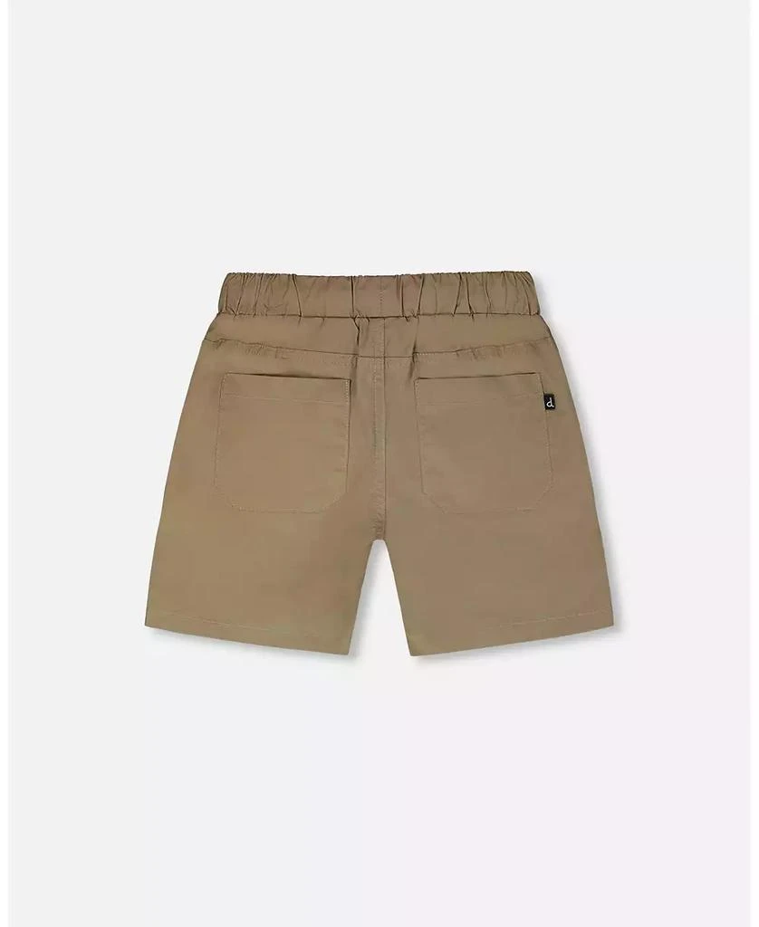 Deux par Deux Toddler Boys Parachute Shorts with Patch Pockets Beige 4