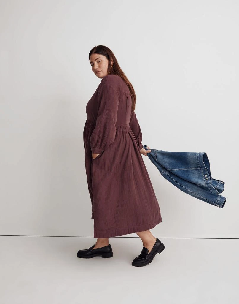 Madewell Plus Lightspun Button-Front Midi Dress 2