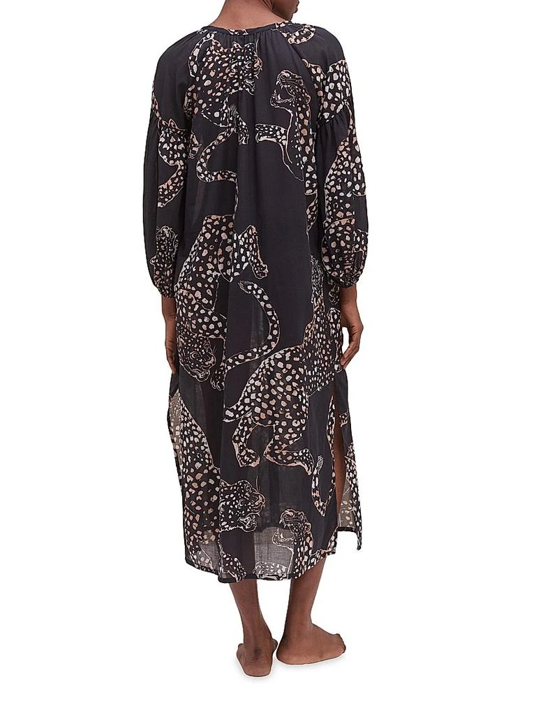 Desmond 
Dempsey Cotton Blouson-Sleeve Kaftan 3