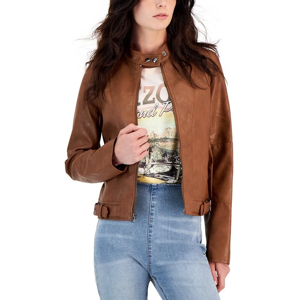 Maralyn & Me Juniors' Faux-Leather Long-Sleeve Moto Jacket 1