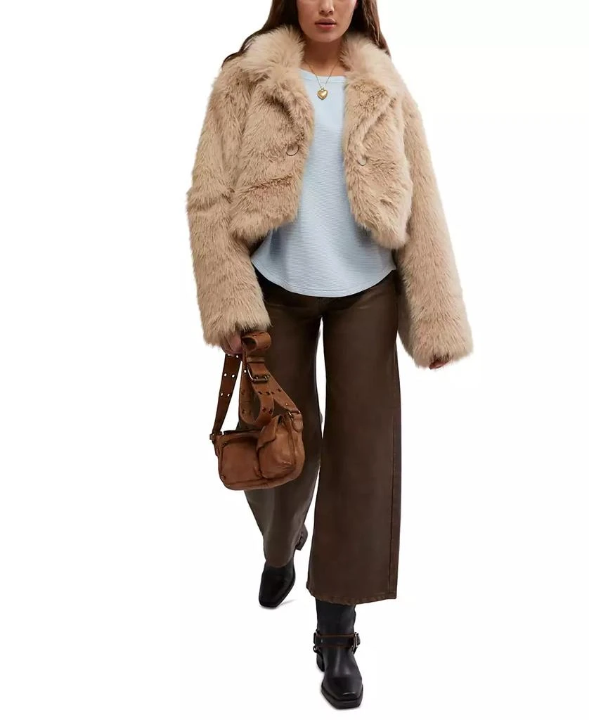 Free People Women's Paris Cropped Faux Fur Coat 5