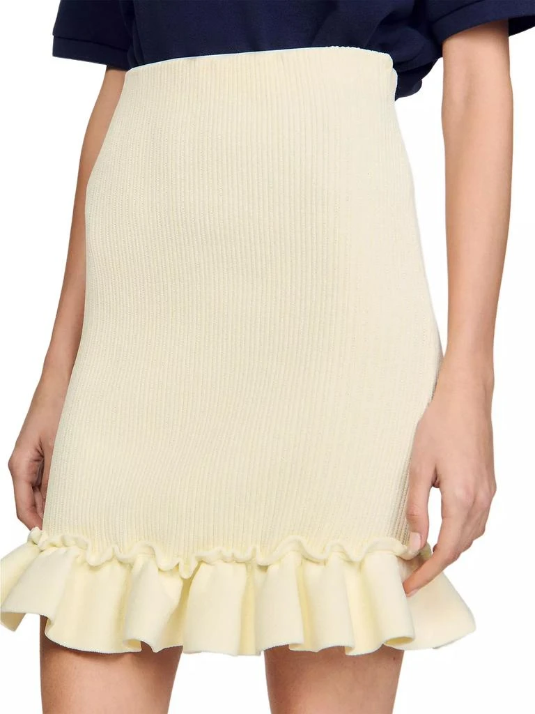 Sandro Knitted Skirt with Ruffle 5
