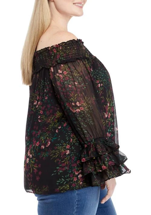 CeCe Plus Size Long Sleeve Off The Shoulder Top 3