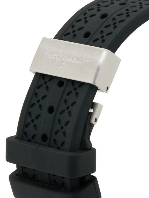 Salvatore Ferragamo F-80 Chrono Stainless Steel & Silicone Strap Watch/42MM 4