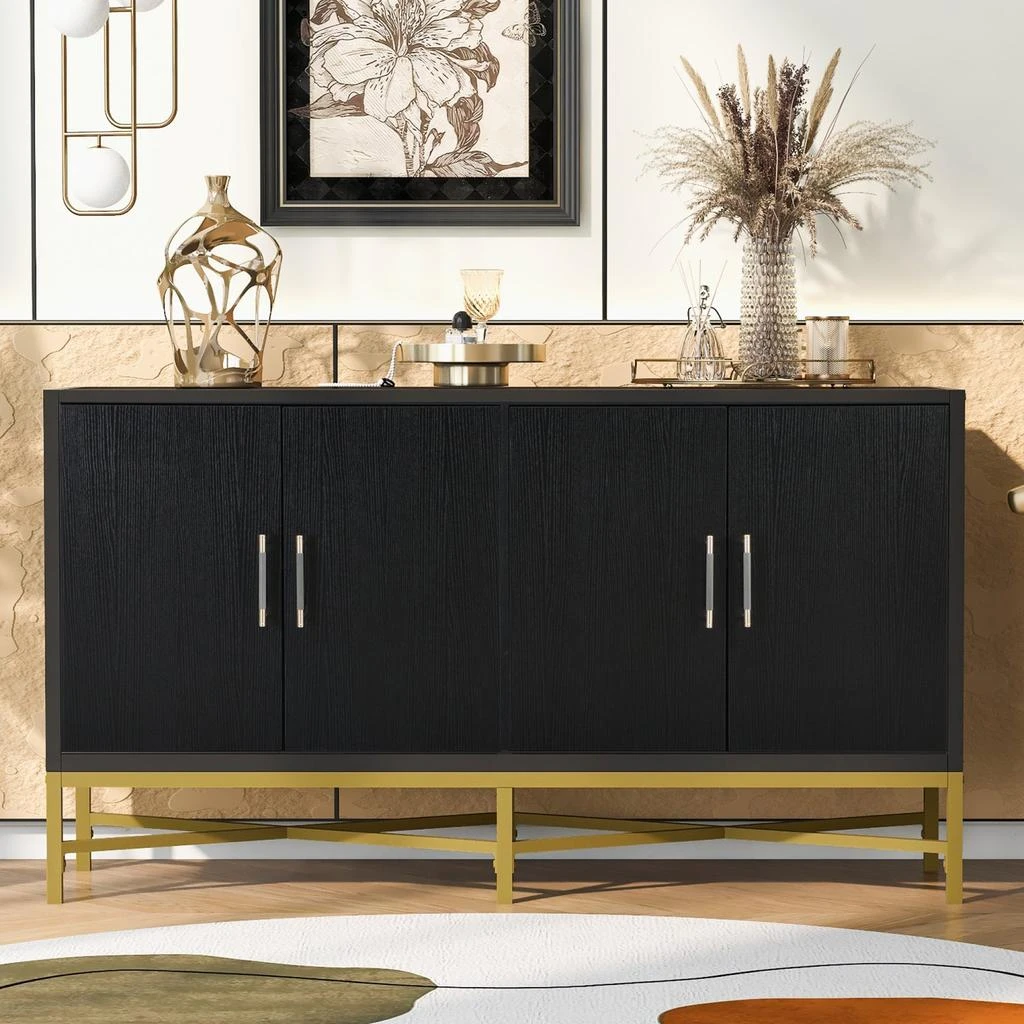 Streamdale Furniture Streamdale Four-Door Sideboard with Cross-Leg Design