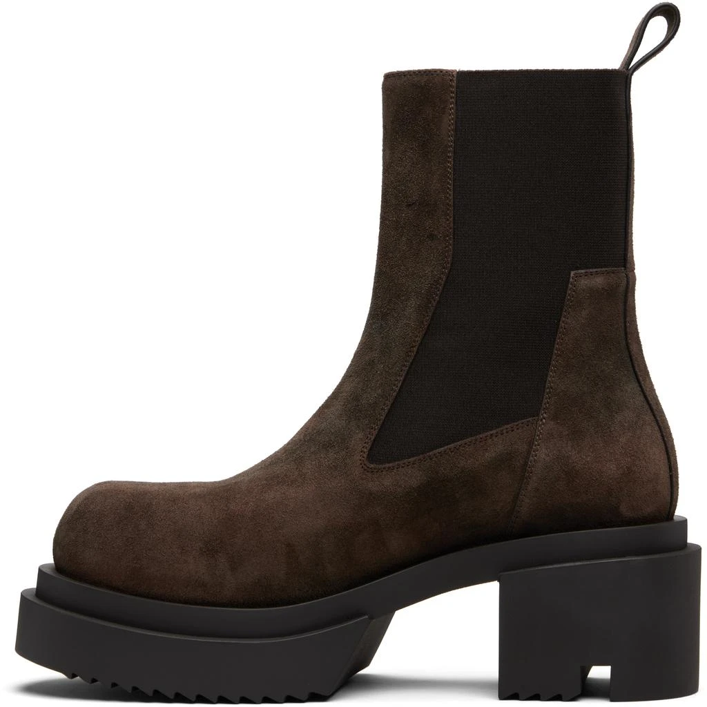 Rick Owens Brown Concordians Beatle Bogun Chelsea Boots 3
