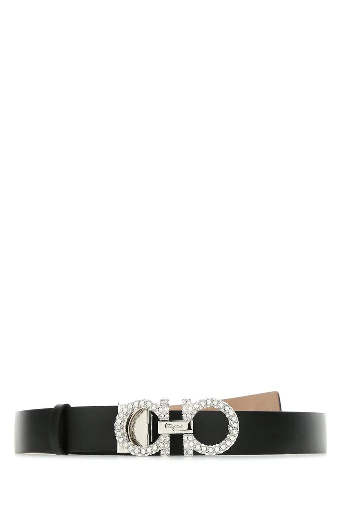 Salvatore Ferragamo Black leather Gancini belt 1