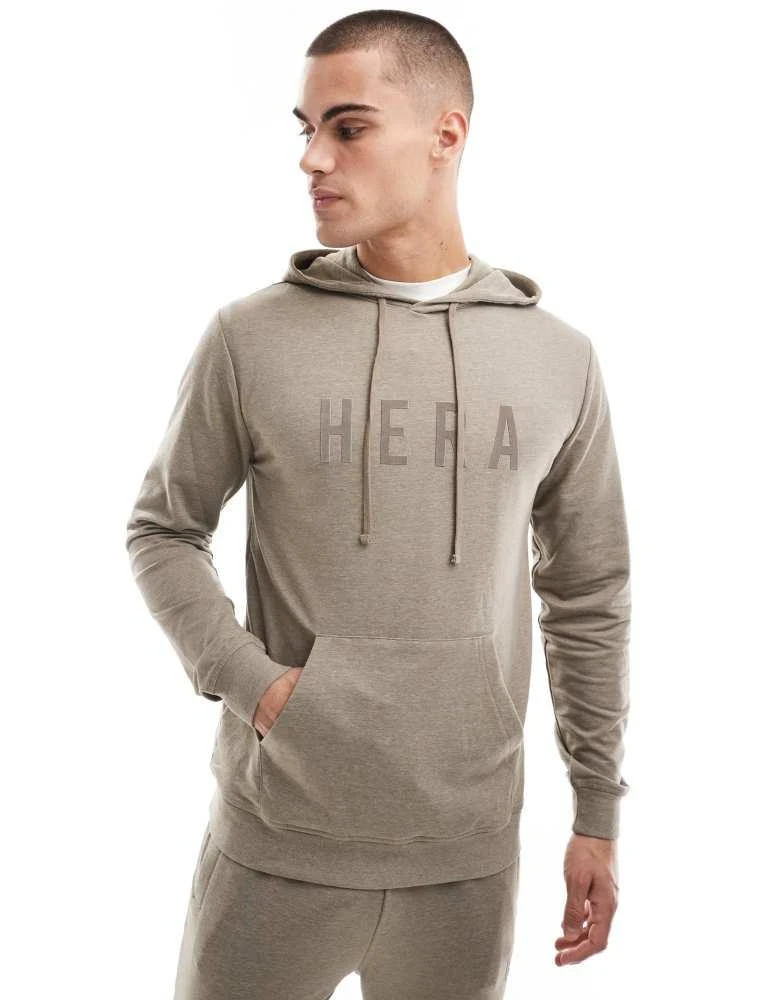 HERA Hera focus lightweight slim fit hoodie in marsh grey 4
