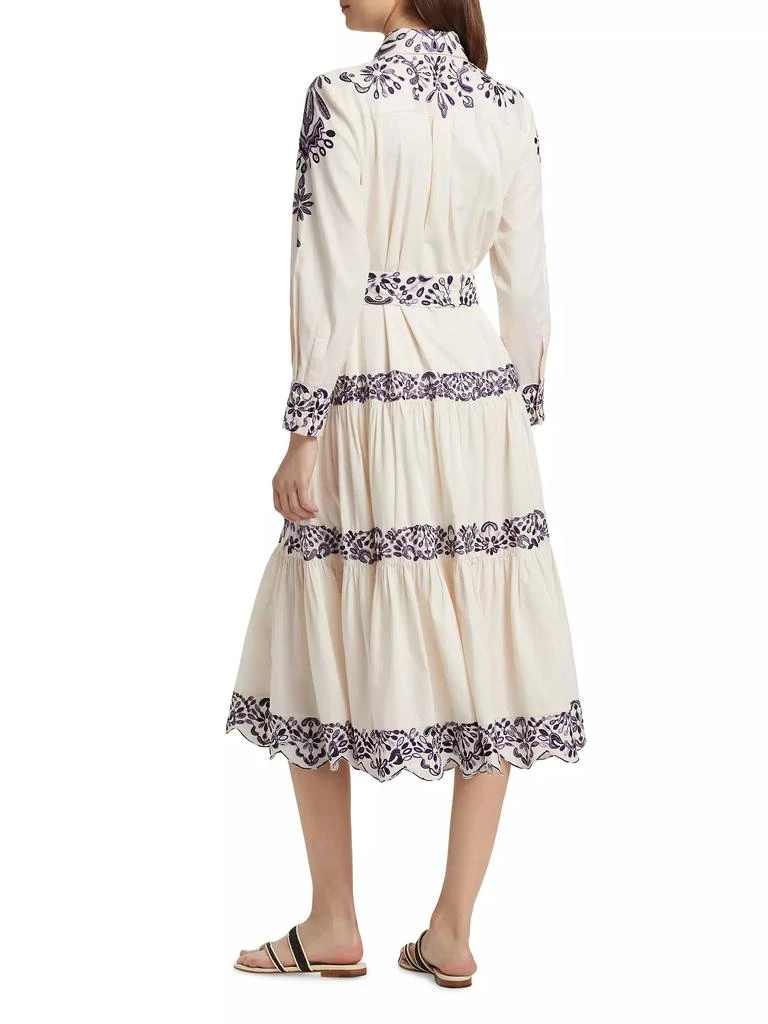 FIGUE Molly Embroidered Cotton Midi-Shirtdress 5