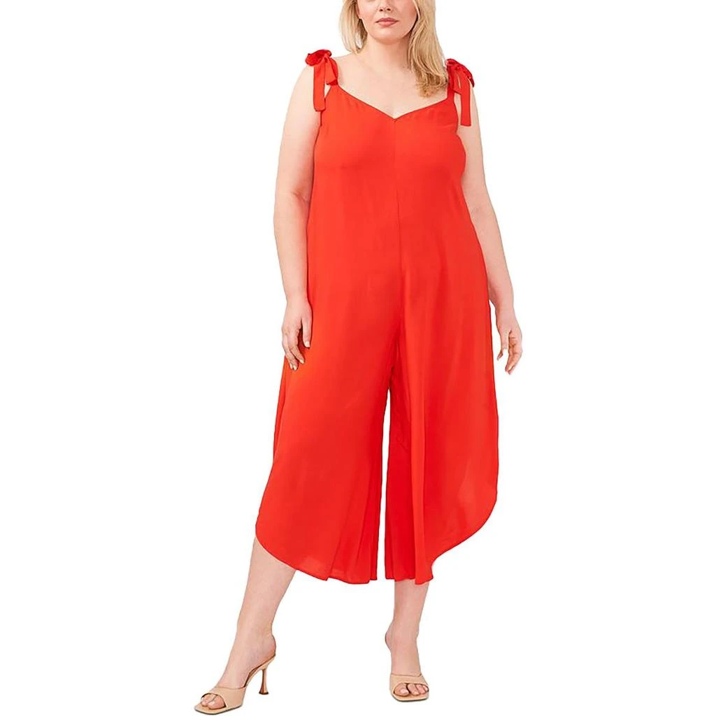Vince Camuto Plus Womens Tie Shoulder Wide Leg Jumpsuit 1