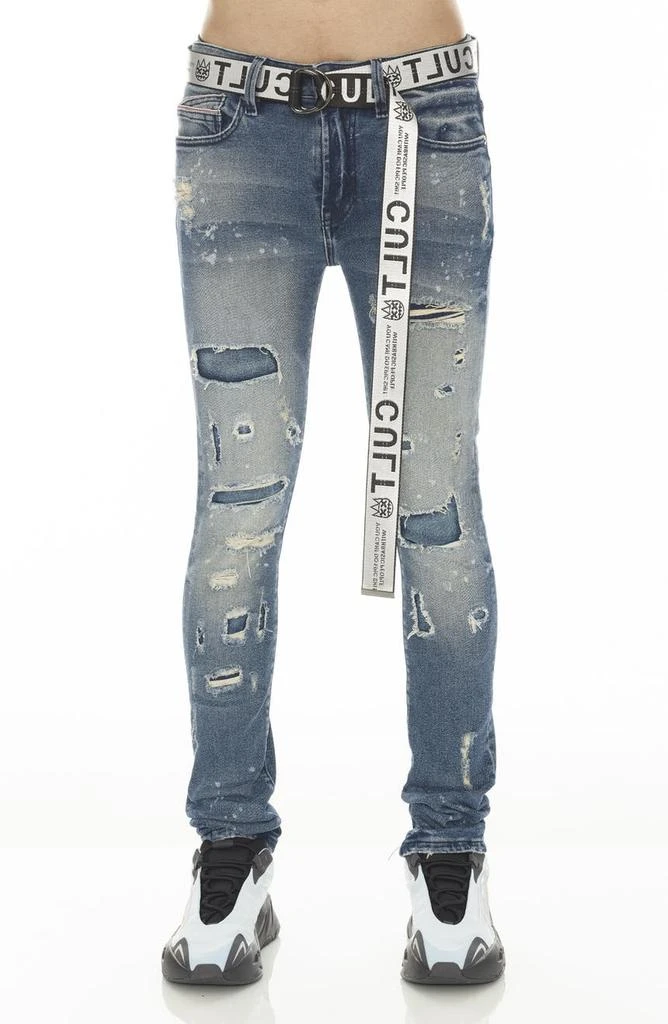 Cult Of Individuality Punk Belted Distressed Super Skinny Jeans 1
