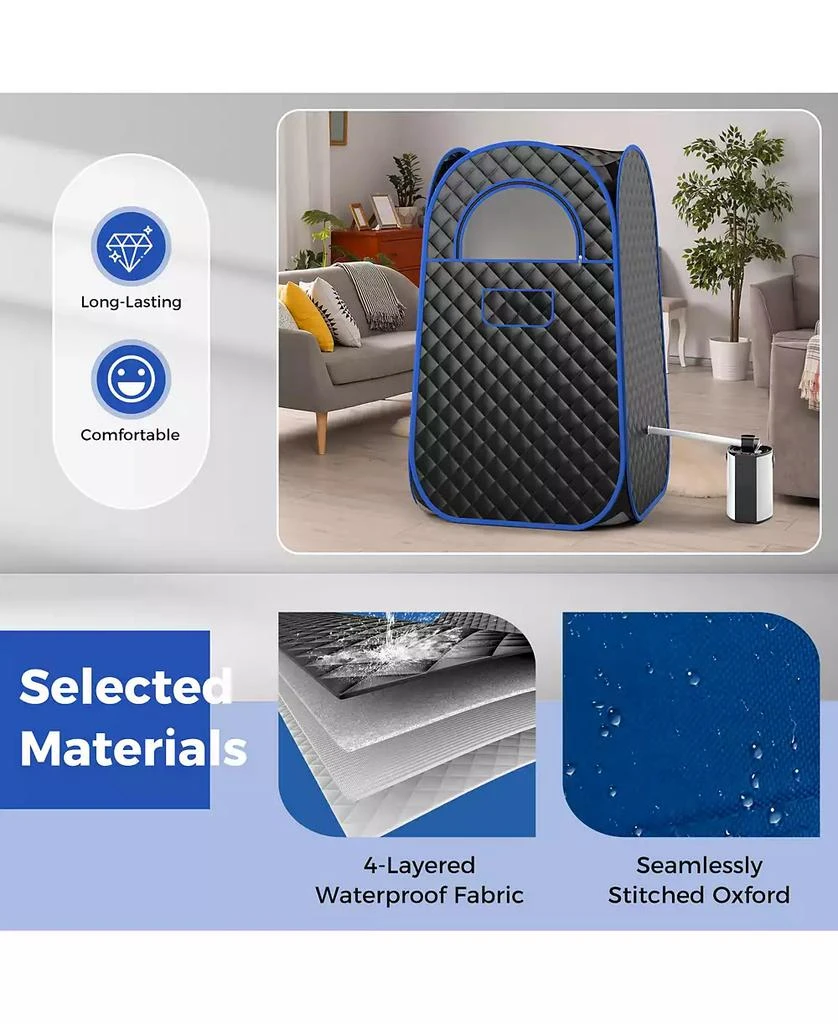 SUGIFT Full-Body Personal Sauna Tent with 1000W 3L Steam Generator-Black 4