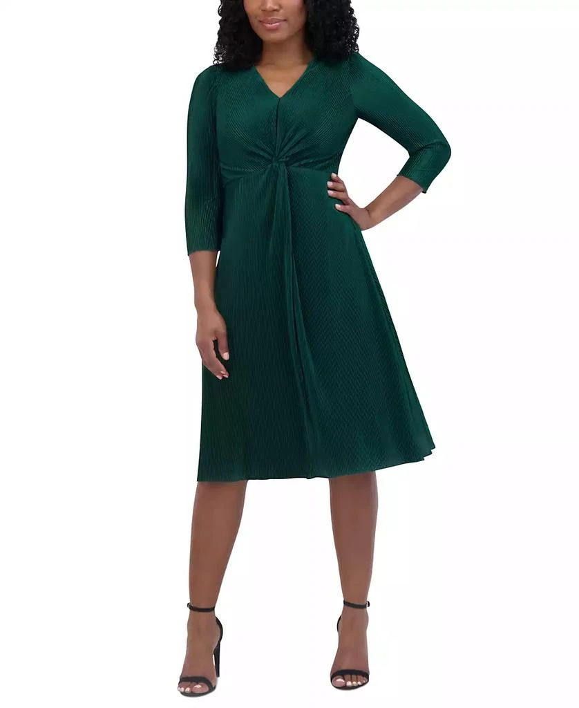 Jessica Howard Petite Twist-Front 3/4-Sleeve Midi Dress 3
