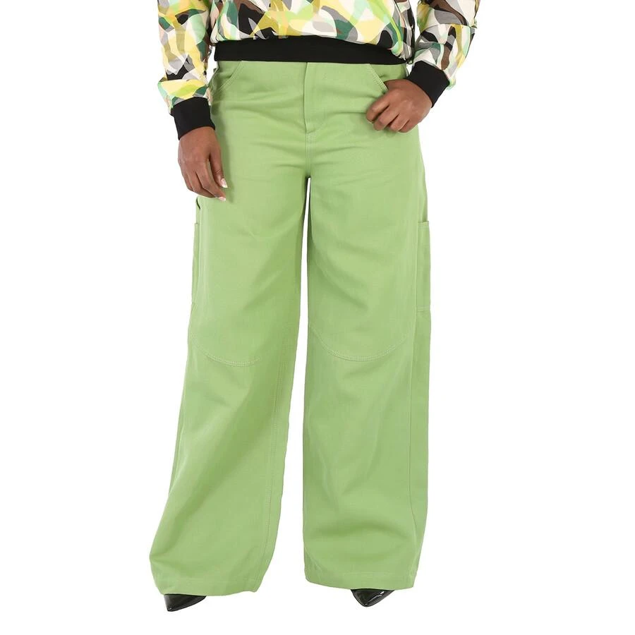 PETAR PETROV Ladies Green Cotton Ramie Blend Genaro Trousers 1