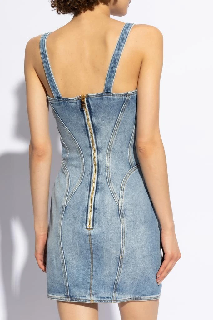 Balmain Denim dress with straps 4