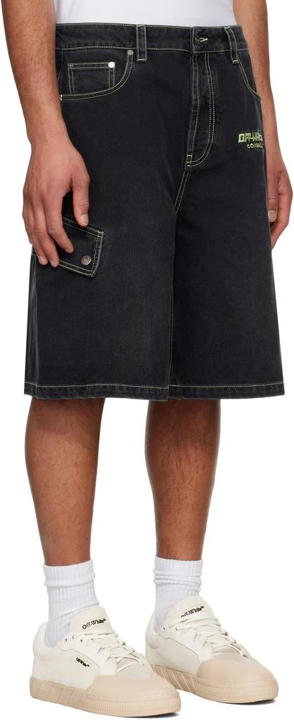 Off-White Black Safari Cargo Denim Shorts 2