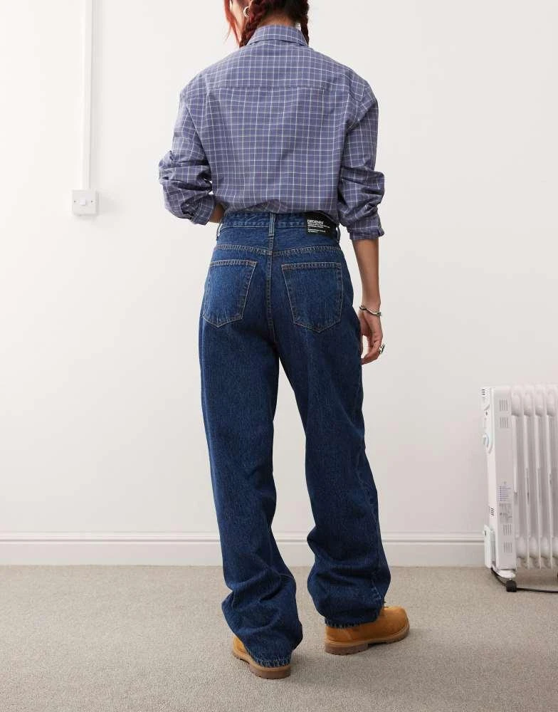 Dr Denim Dr Denim Donna relaxed fit high waist wide straight leg jeans in stream dark retro 2