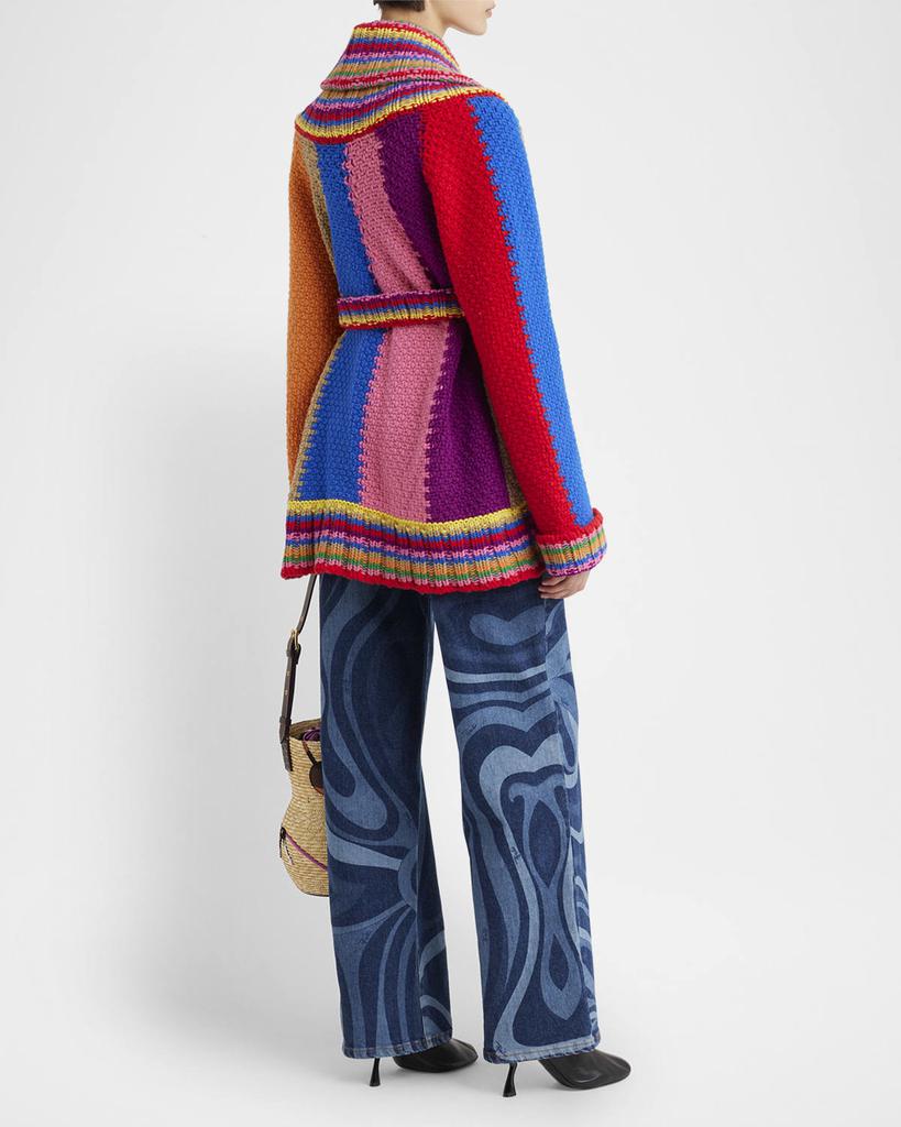 EMILIO PUCCI Multicolor Wool Wrap Cardigan - Jackets - Free