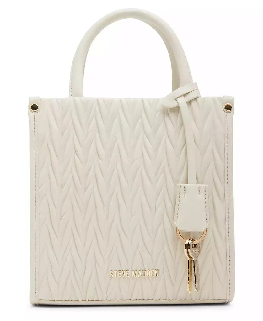 Steve Madden Natural Larry Matelasse Mini Box Tote Bag 1